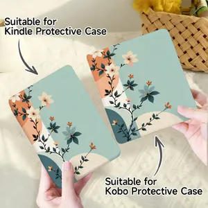 for Kindle/kobo/Tolino Case Floral Pattern With Leaves And Flowers for New Kindle 11Th 2019, for Kindle 11th Generation Case for Kindle 11Th (2022/2024), 6-Inch, 7-Inch Kindle Paperwhite 12Th Generation 2024 Vision Color (2024) /Vision 6 (2021）/Shine Colo