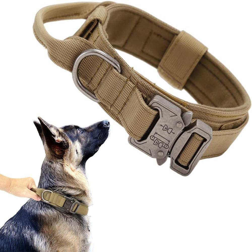 Adjustable Tactical Training Collar for Medium Large Dogs, Compatible with Dog Leash Chain, Durable Pet Supplies for Training & Obedience, Leash Compatibility, Adjustable Fit, Tactical Design