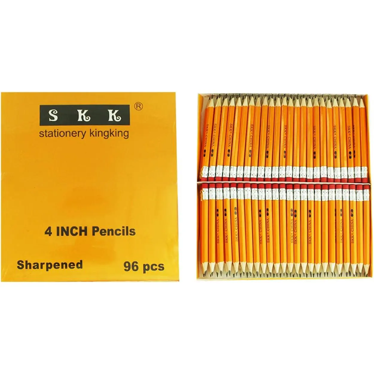 Half Pencils with Eraser Tops Golf Pencils 4 inch Classroom #2 HB Hexagon Pre-sharpened Back to school 96/Box