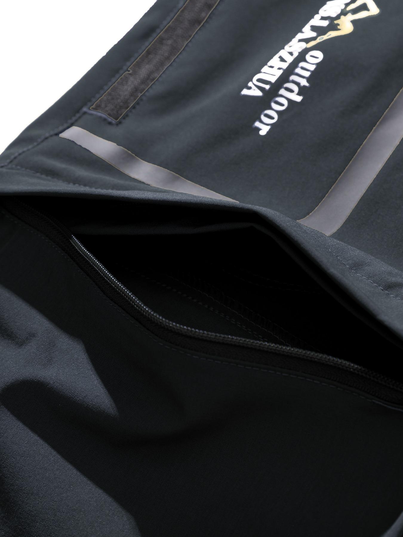 YYK brand Men's Zipper Design Pocket Waterproof & Windproof Outdoor Pants, Regular Fit Casual Detachable Leg Comfy Trousers for Outdoor Activities, Men's Bottoms for All Seasons