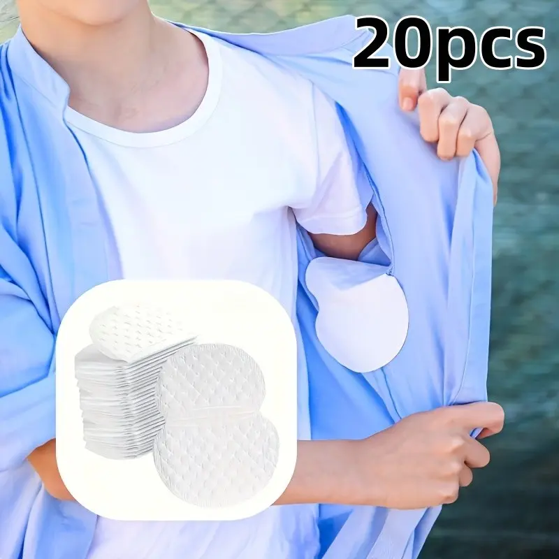 20-Pack Summer Underarm Sweat Patches, Sweat Pads, Invisible Antiperspirant Stickers, Breathable Hidden Sweat Control, Easy to Use, Unisex, Ideal for Hot Summers