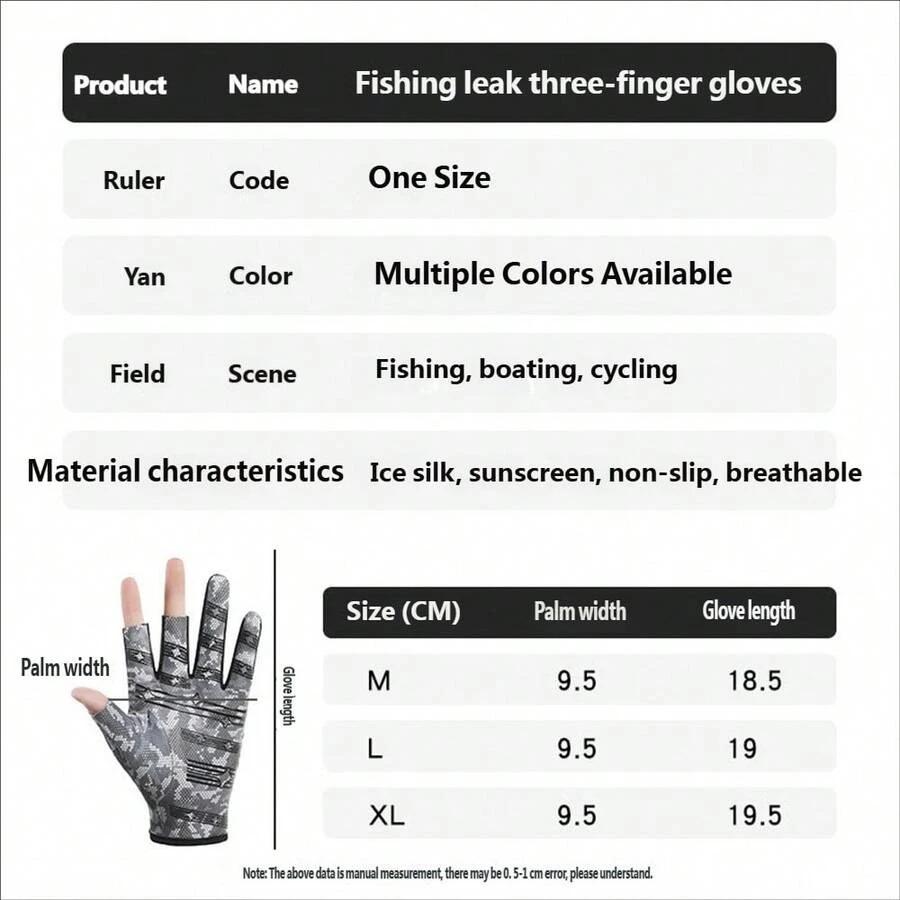 1 Pair Men Gloves Outdoor Fishing Breathable Lightweight Cycling For Anti Slip Wear Resistant