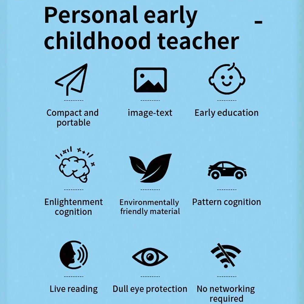 224/510 Words Youngsters Talking Flash Card Reader 112/225 Double-Sided Cards Blue & Pink Rechargeable Educational Interactive Toy Learning Flash Card Machine Gift For Holiday Season Birthday Easter Batteries Included USB Power