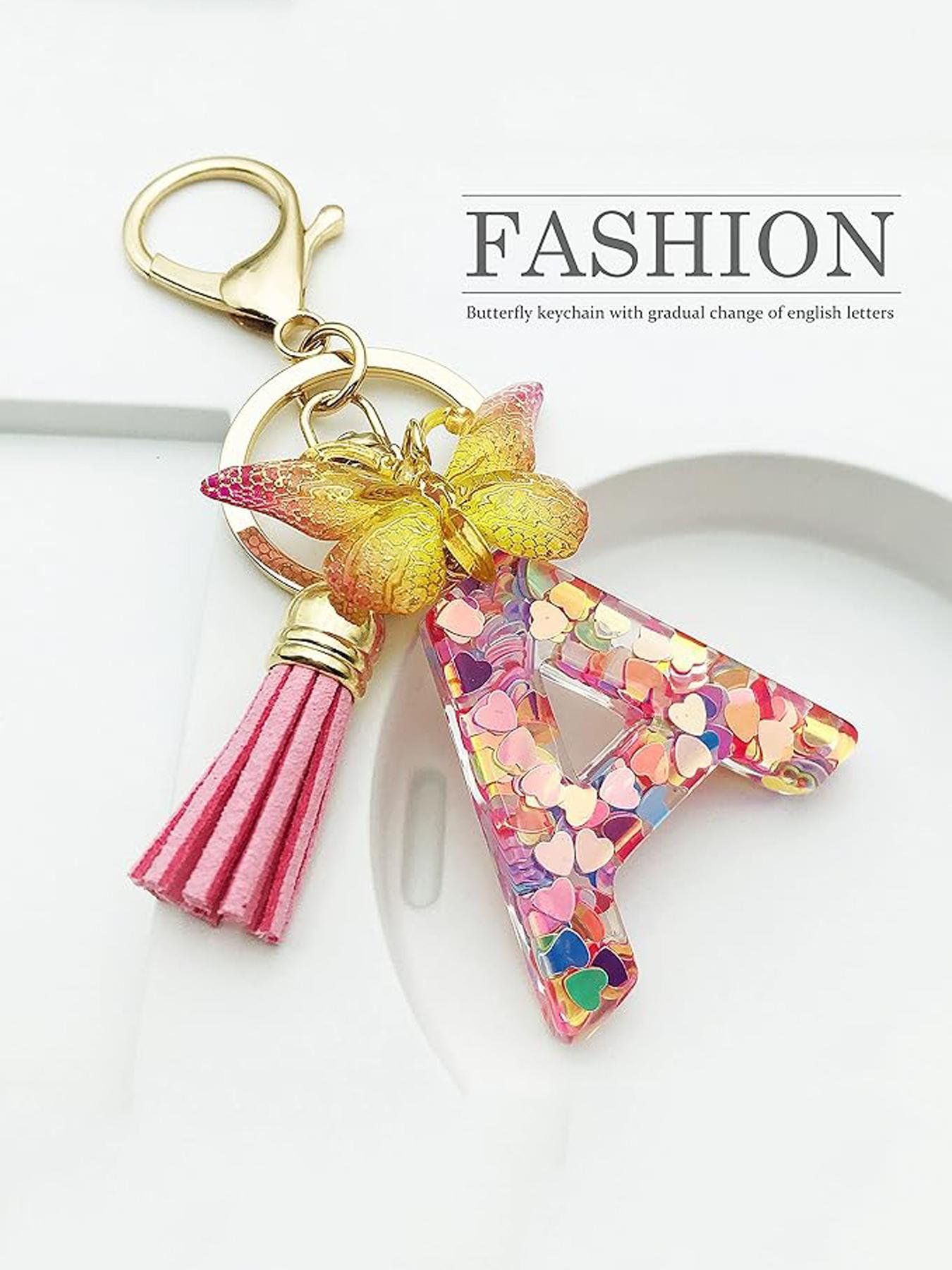 Colorful Butterfly Design Keychain, Cute Letter & Tassel Design Keychain for Women & Girls, Trendy Cute Keychain, Fashion Accessories for Daily Decoration, Stylish Keychain