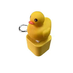 1pcs Small Duck Sound Button Keychain, Glowing Fun Prank Stress Relief Toy, Creative Press Bag Hanging Decoration