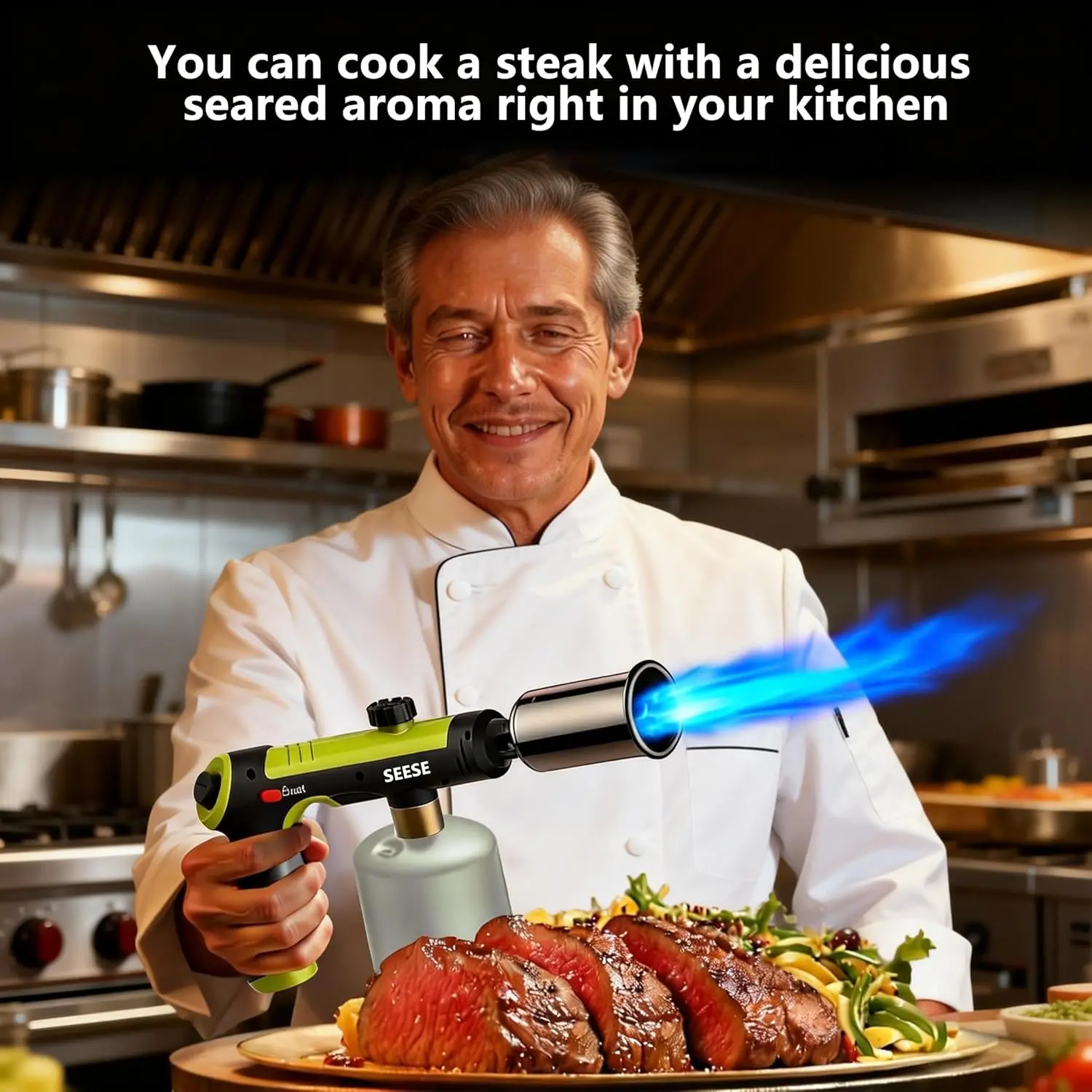 Propane Gun,Cooking With One-Max Fire, Charcoal Lighter with a Safety Lock, Blow for Sous Vide, BBQ,, Fireplace(Tank Not Included)