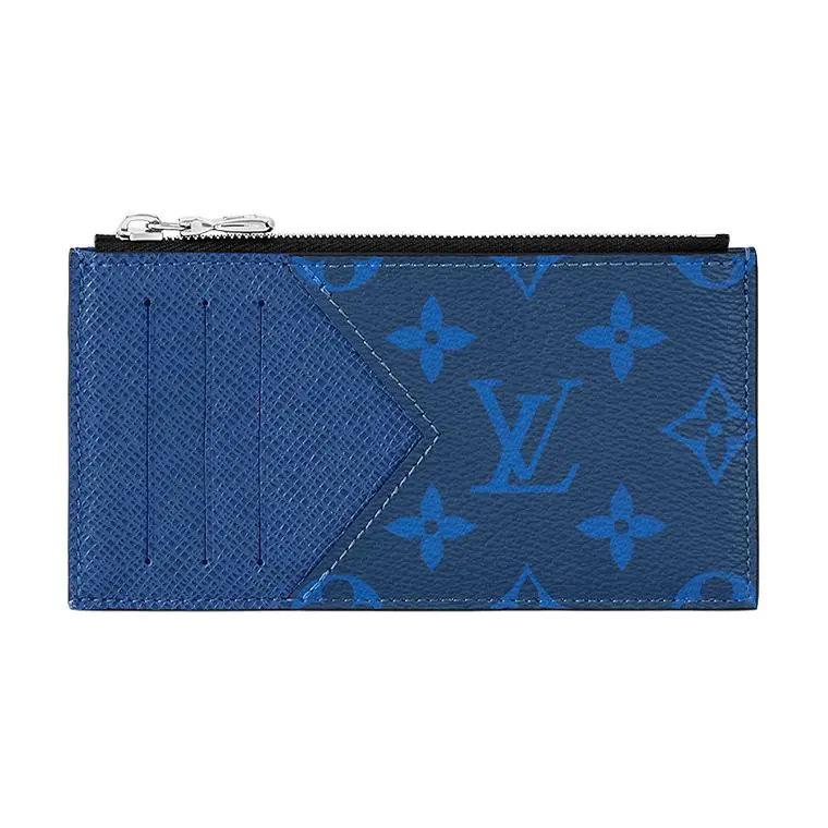 Louis Vuitton Ultra-Slim Women's Wallet, Classic Monogram Coin Purse - Blue Leather, Monogram Pacific Coated Canvas, Ultra-Slim Women's Wallets