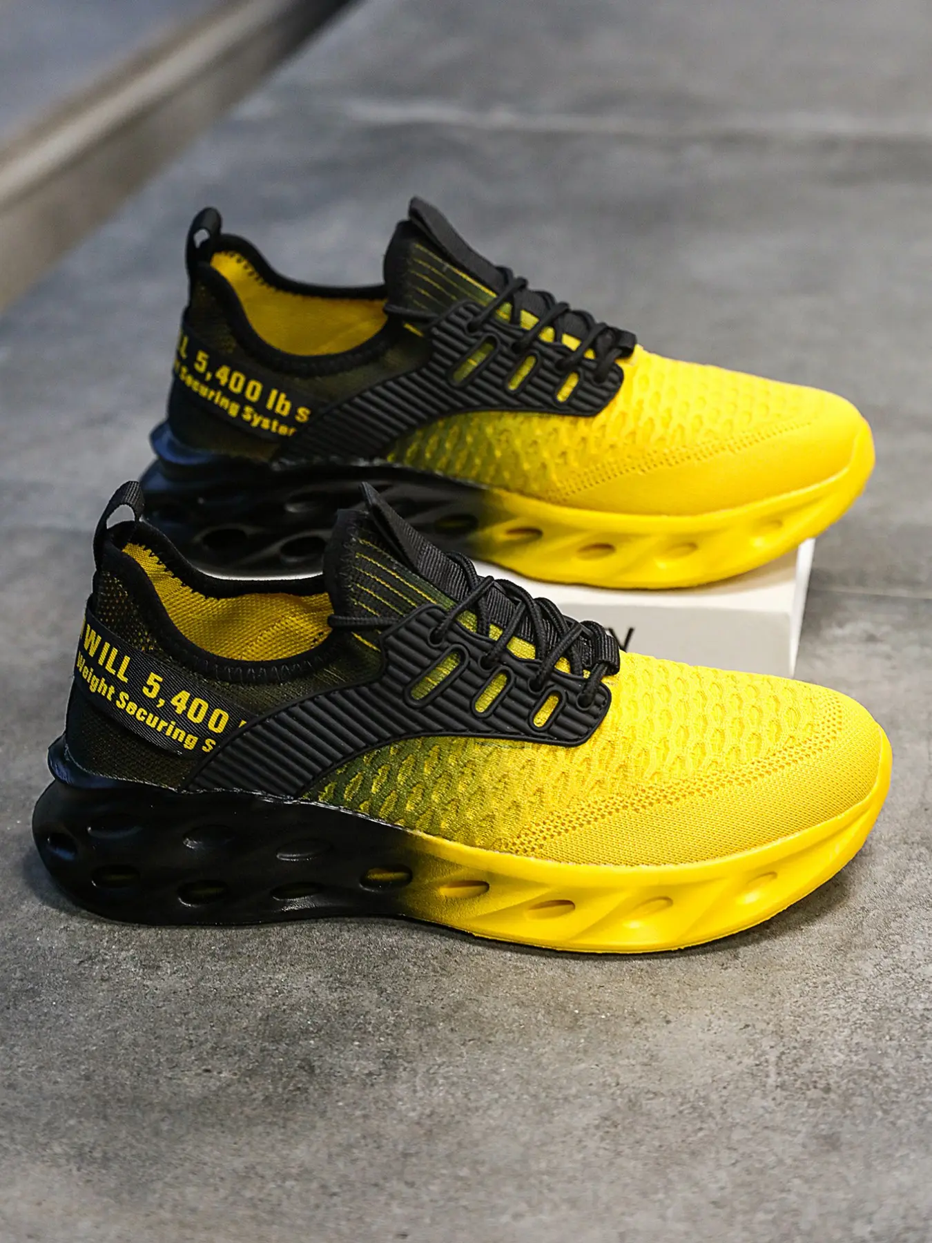 Trendy Colorblock Sports Shoes, Flyknit Mesh Breathable Running Shoes, Versatile Soft Sole, Height Boost Design, Casual Athletic Sneakers
