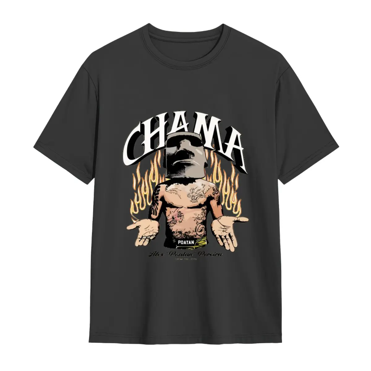 Chama Poatan Alex Pereira Graphic Tee- 100% Cotton, Crew Neck, Short Sleeve, Casual Fit- Machine Washable, Stylish& Comfortable for Daily Wear, Fitness& Outdoor Activities, Workout Shirts