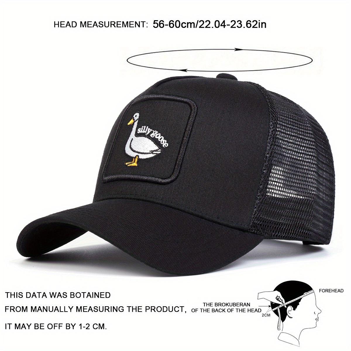 Unisex Duck Embroidered Baseball Cap Mesh Hat Outdoor Sport Adjustable Sunscreen Leisure Hat Spring Autumn Travel Tourism Beach Vacation
