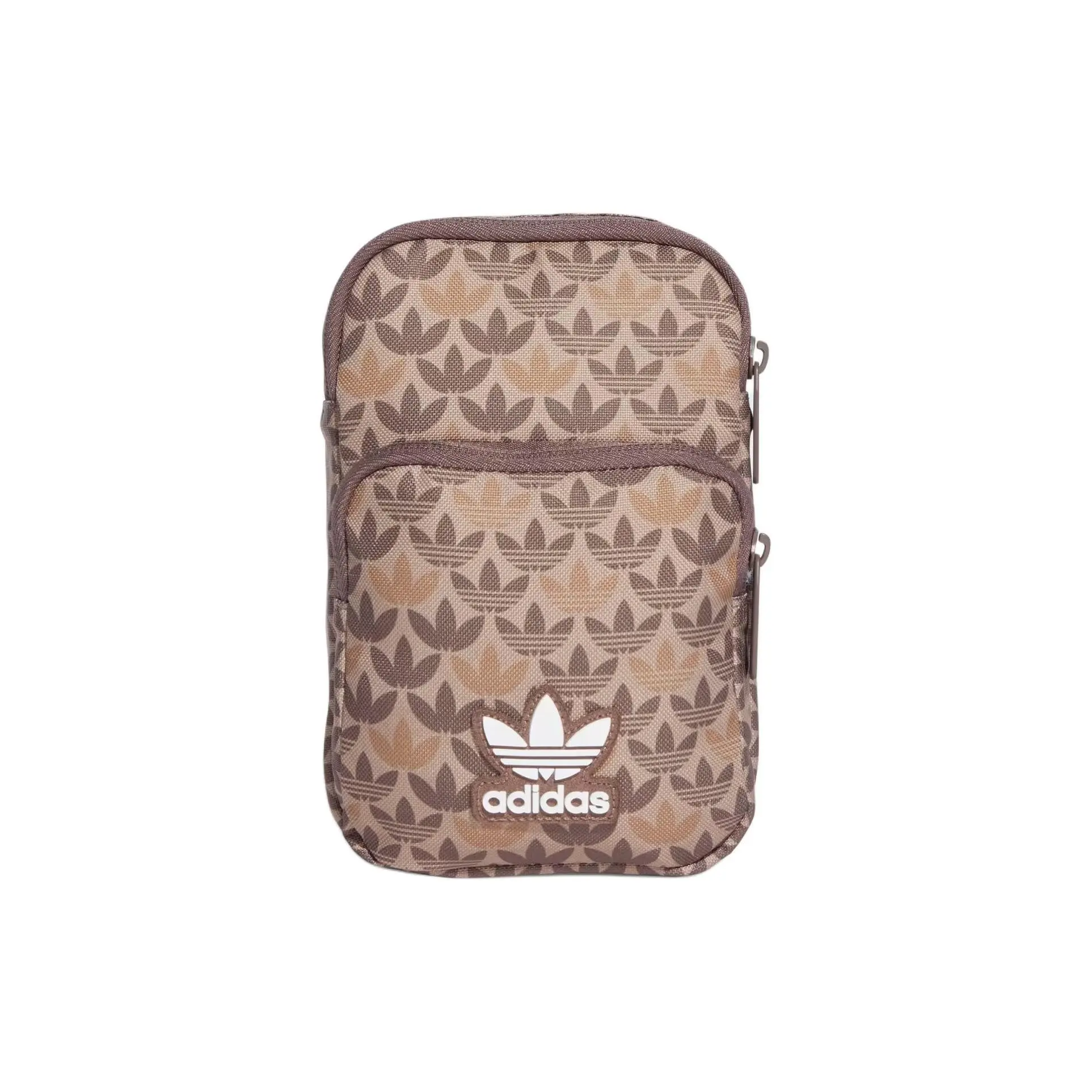 Adidas Originals Woven Letter Print Crossbody Bag for Women in Brown Recycled Polyester