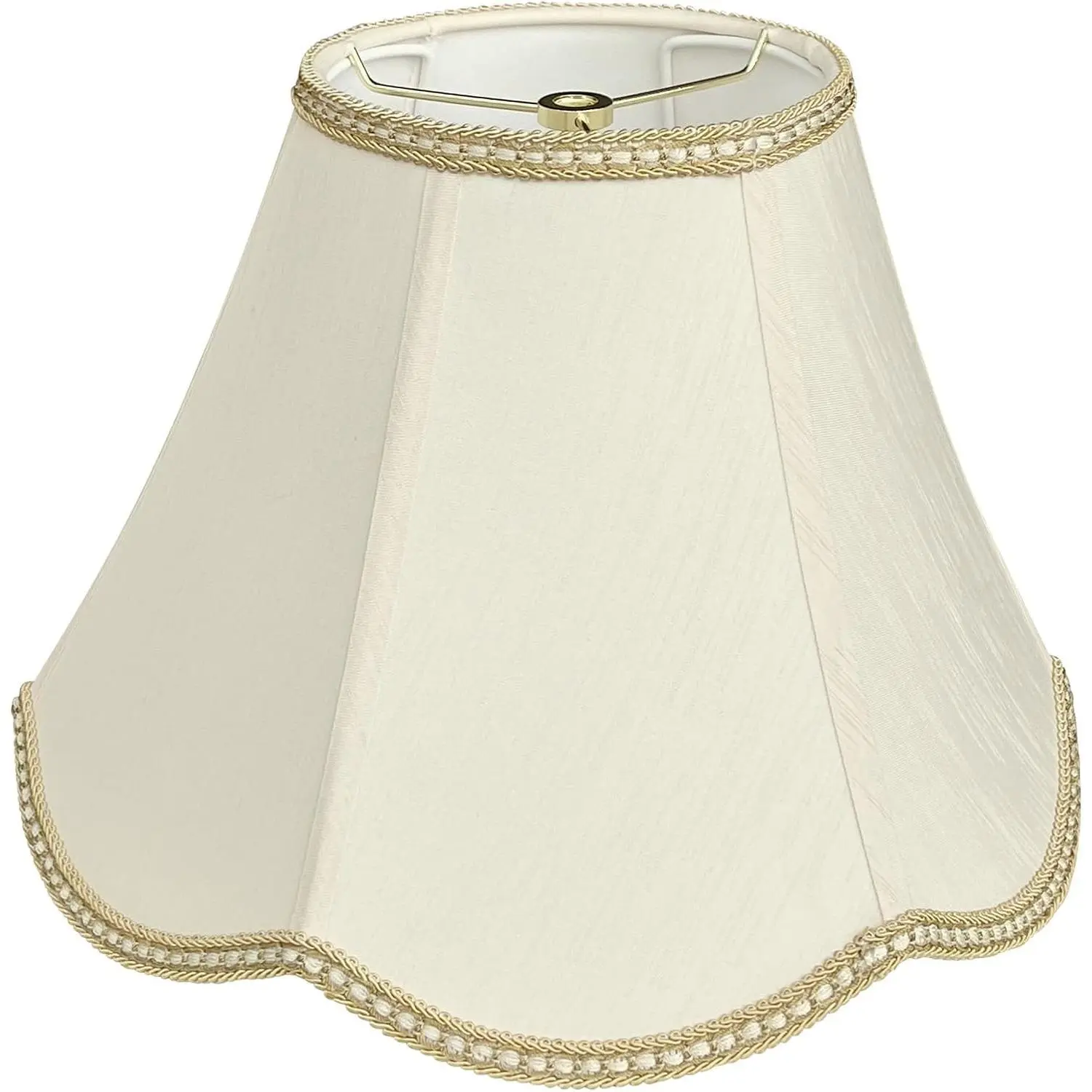 Small Scalloped Lamp shades, 6" x 13" x 9.25" bell shaped Lampshade | Handmade beige DIY Vintage lamp shades for Floor or Table Lamp