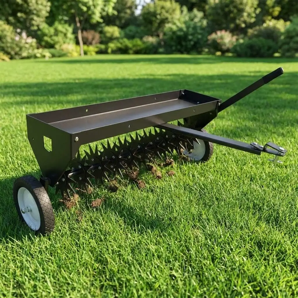 Powerful Lawn Aeration Tool - 40" Tow-Behind Core Plug Aerator for Tractors & ATVs