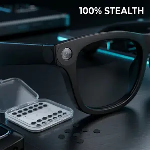 24Pcs Low-Tack Restickable LED Blackout Stickers Compatible with Ray-Ban Meta Gen 2 & Oakley HSTN Smart Glasses, Stealth Privacy Light Blocking Accessories Cover Decals (Stickers Only, No Glasses)