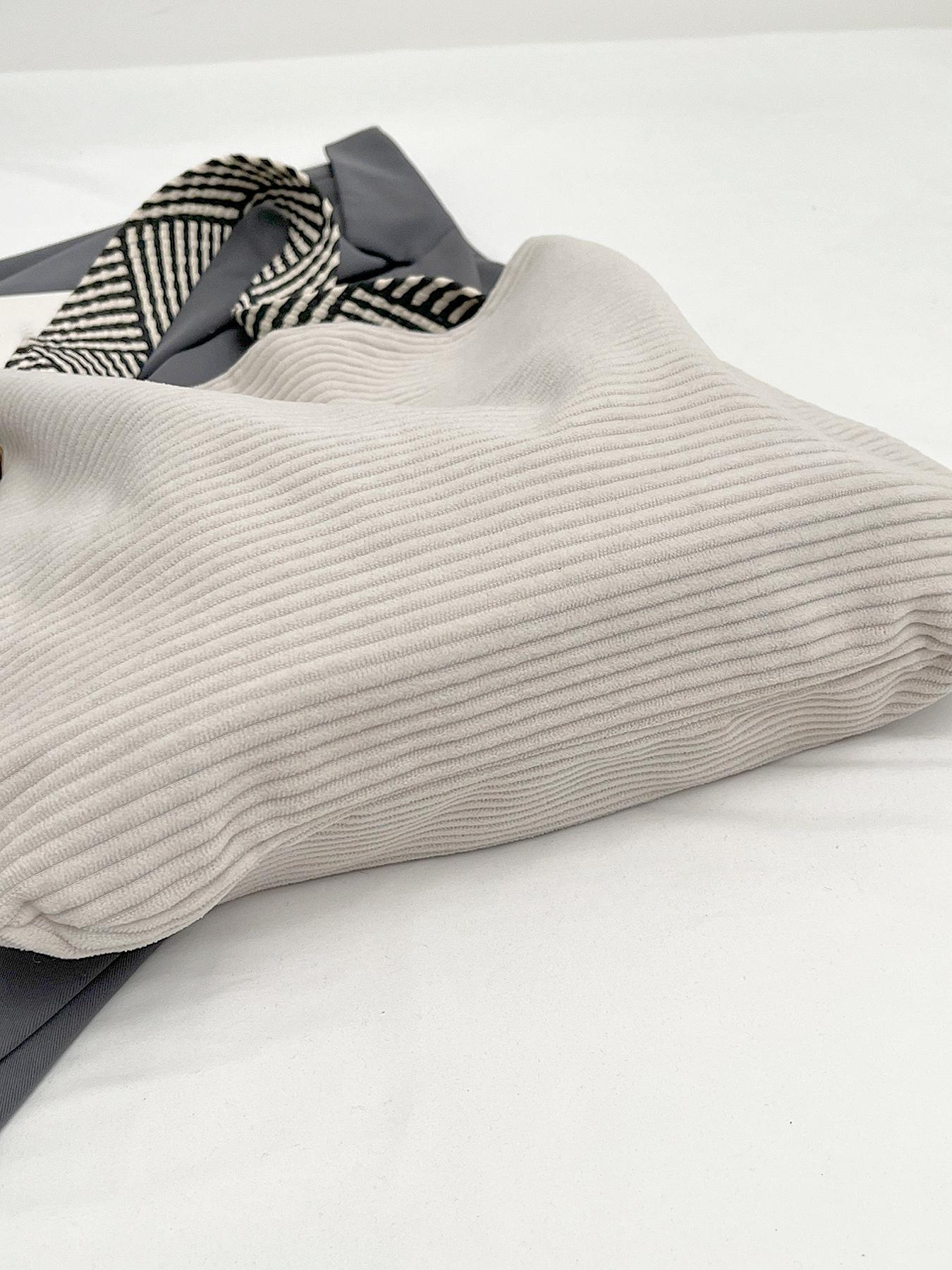 Tote shoulder underarm bag large capacity cloth bag crossbody commuter tote bag, with black and white striped wide shoulder strap, Casual lightweight bag, Crossbody shoulder bags, suitable for daily commuting office workers student party