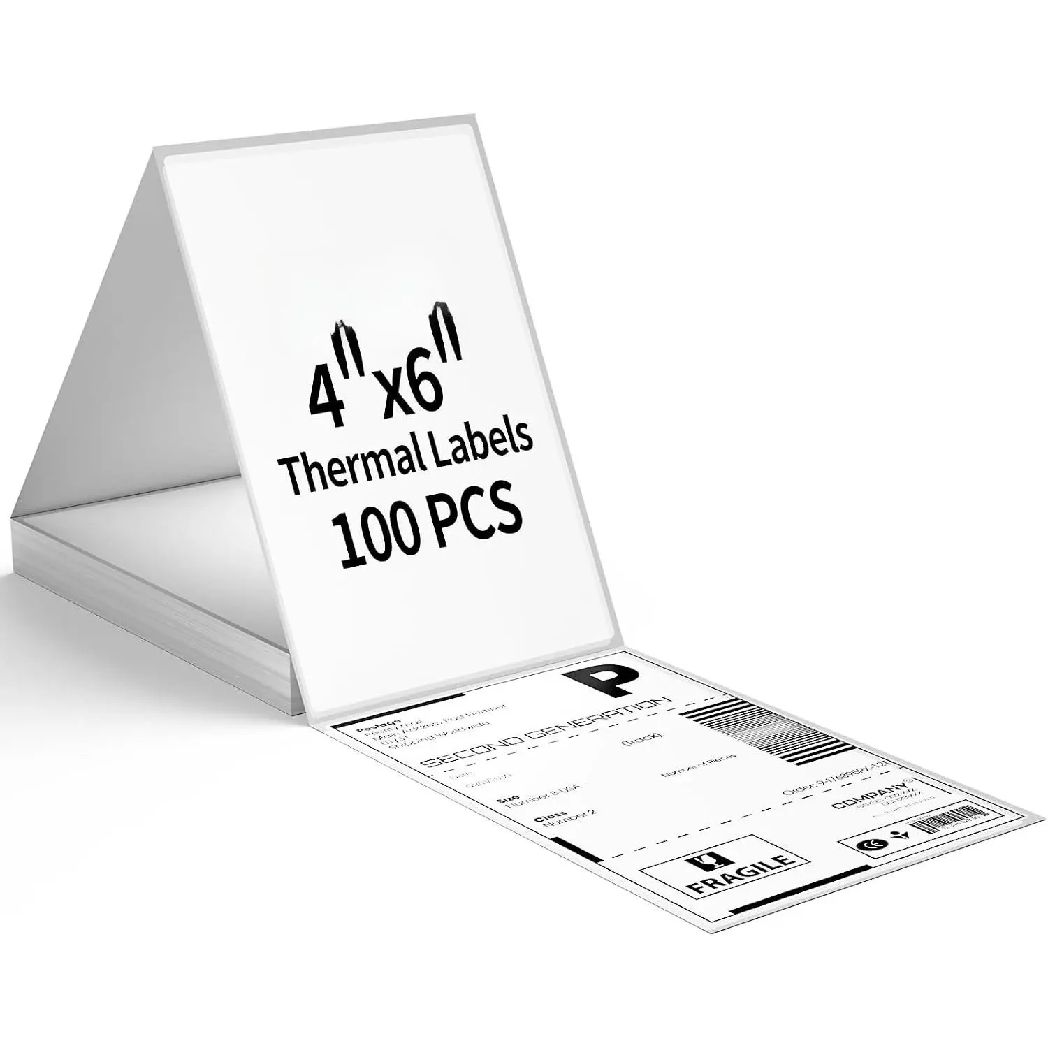 4x6 Thermal Labels, 100 Sheets Direct Thermal Shipping Labels Fanfold, Commercial Grade