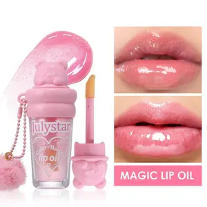 Color Changing Lip Gloss Oil, Shimmering & Moisturizing, Non-Sticky, Temperature Reactive, Cute Keychain Design for On-the-Go