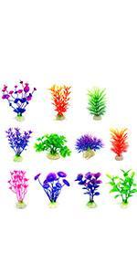 13 Aquarium Plants Cave Rock Decor Set& Fish Tank Artificial PlasticPlants,Fish Tank Accessories Small Large Aquarium Decorations Kit