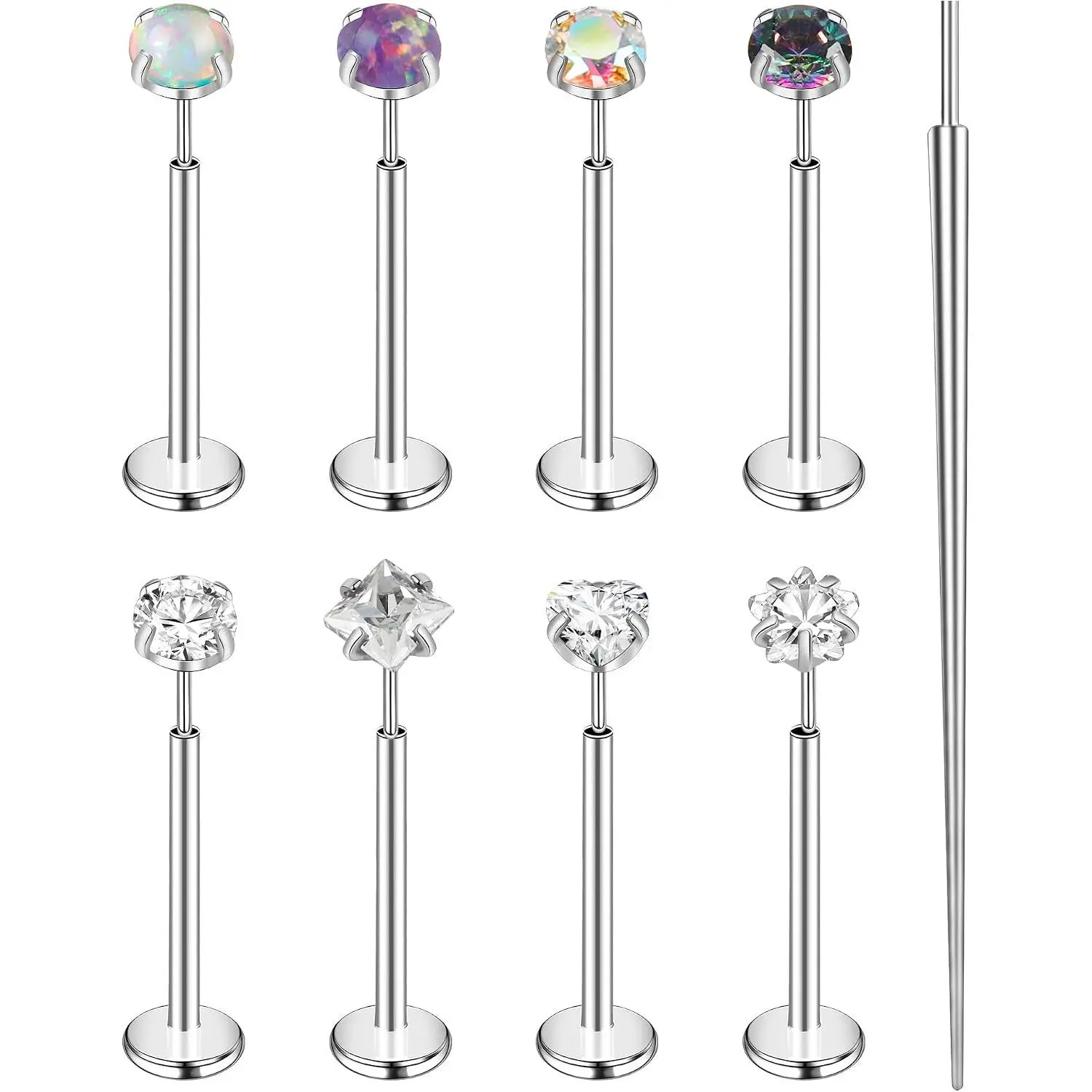12-25 Pcs 16G Tragus Earrings for Women Men Cartilage Earrings Labret Stud Tragus