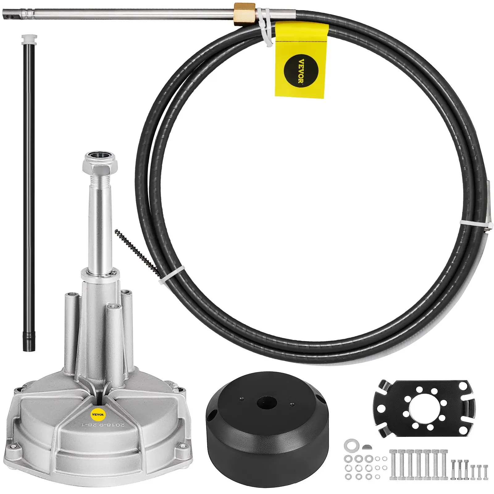 VEVOR Boat Steering System, Outboard Steering Kit with Boat Steering Control Cable 14' Steering Cable Marine Steering System 3/4" Shaft