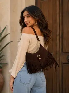 Vintage Western Fringe Crossbody Bag for Women, Soft Goat Leather Shoulder Bag, Bohemian Style, Perfect for Travel, Parties, Gifts