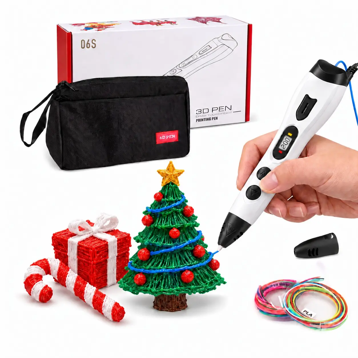 3D Printing Pen Kit with Multicolor Filaments, Adjustable Speed, LCD Display, Pen Stand & Storage Bag, Creative Drawing Educational Tool for Kids and Beginners