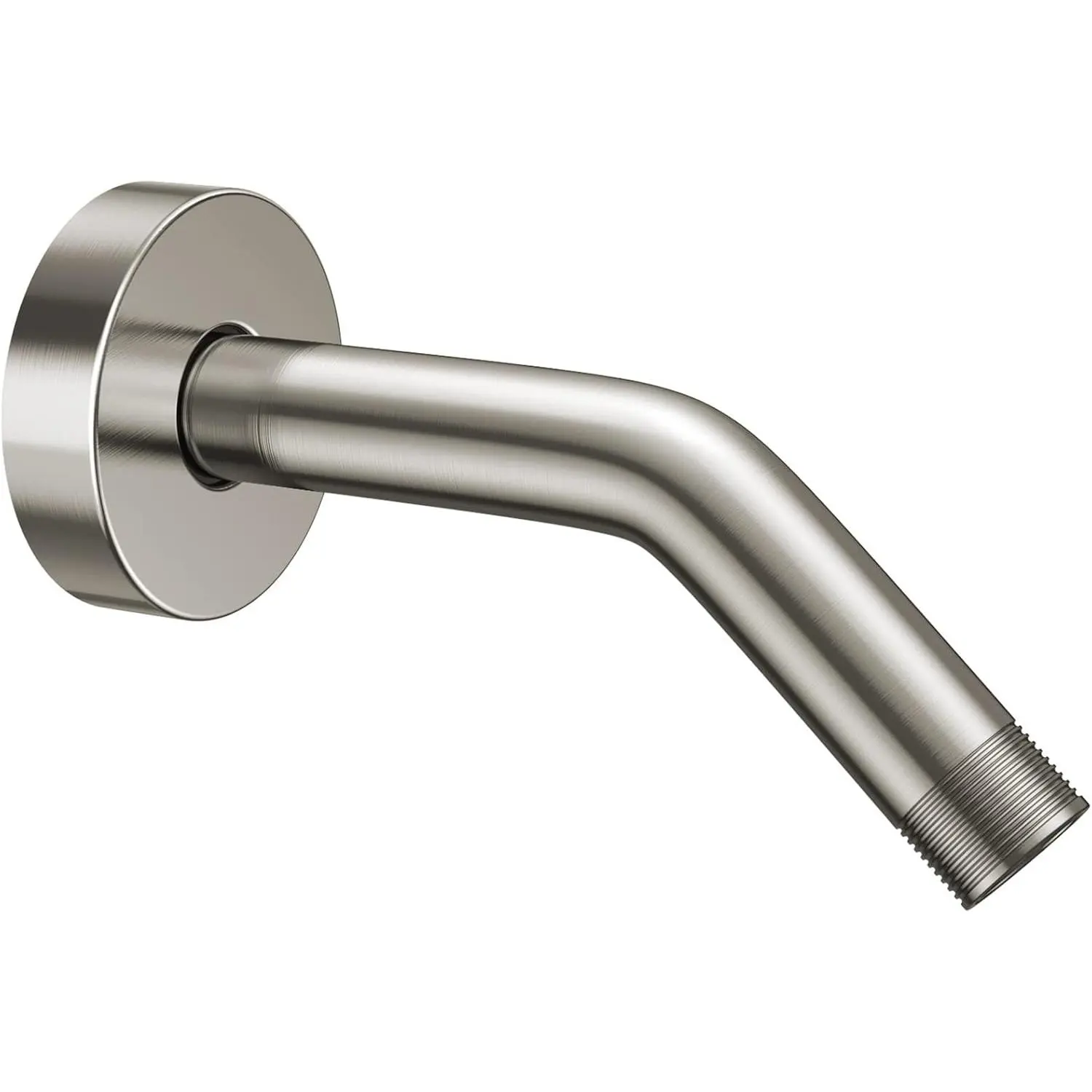 6 Inch Shower Arm Modern Wall Mounted Shower Extension Arm Pipe with Flange and Teflon Tape for Shower  & Handheld Shower (SUS 304, Brushed Nickel,NPT)