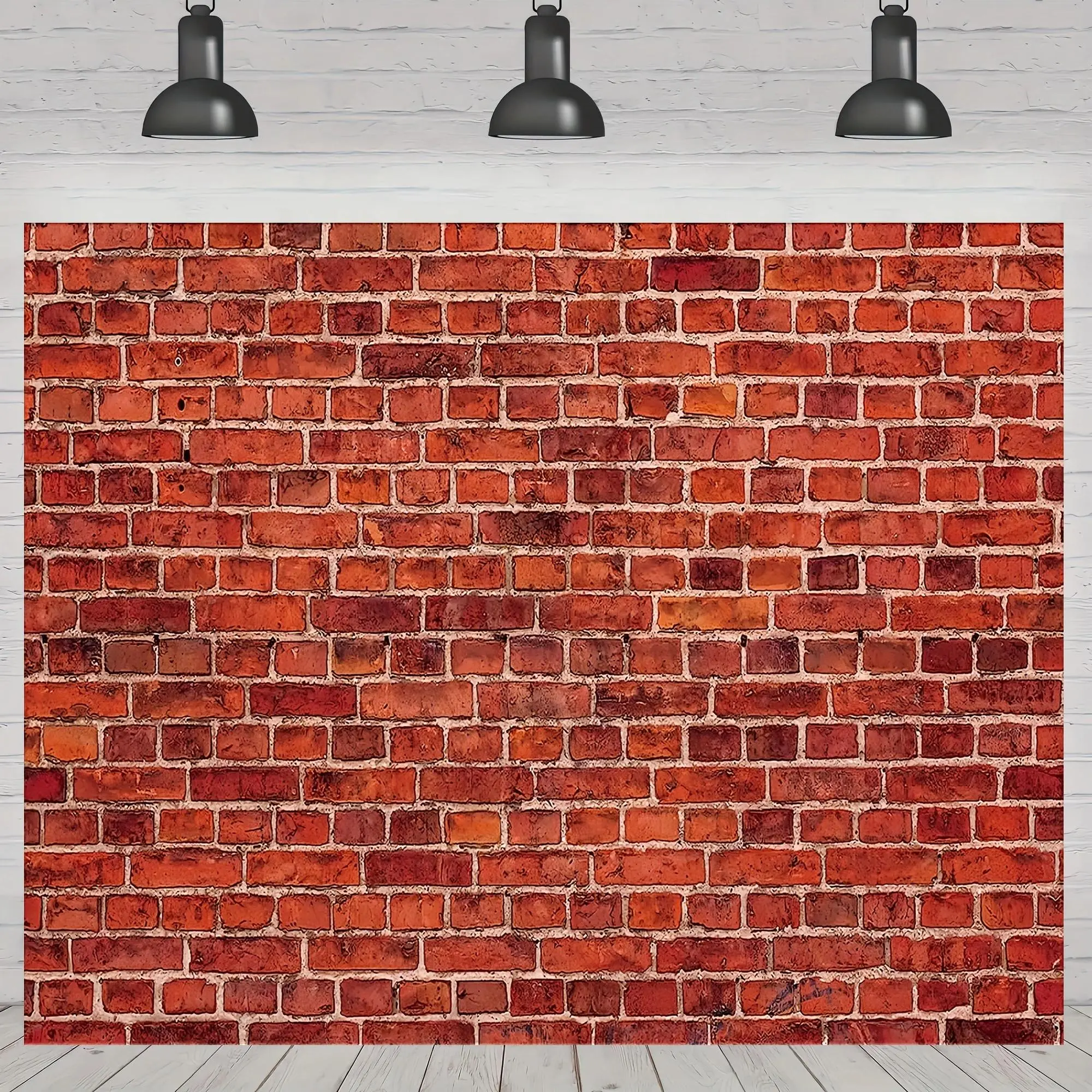 Red Brick Print Synthetic Polyester Tapestry Wall Hanging - 2 Sizes (160x70in/400x180cm, 60x50in/150x130cm) - Lightweight, Washable Indoor/Outdoor Room Home Decor, Party Decor & Wedding Photography Prop