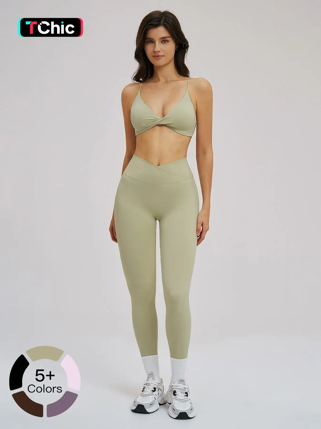Cross-Border Yoga Set, Fleece-Lined Thin Strap Back Support Tight Fit, Solid Sports Sets, Outdoor Running Exercise Athletic Sportswear, Women's Fitness Clothing
