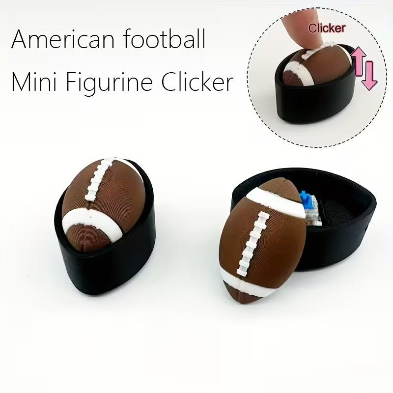 3D Printed Ball Clicker Keychain Basketball Soccer Fidget Toy Bag Charm Stress Relief Pendant