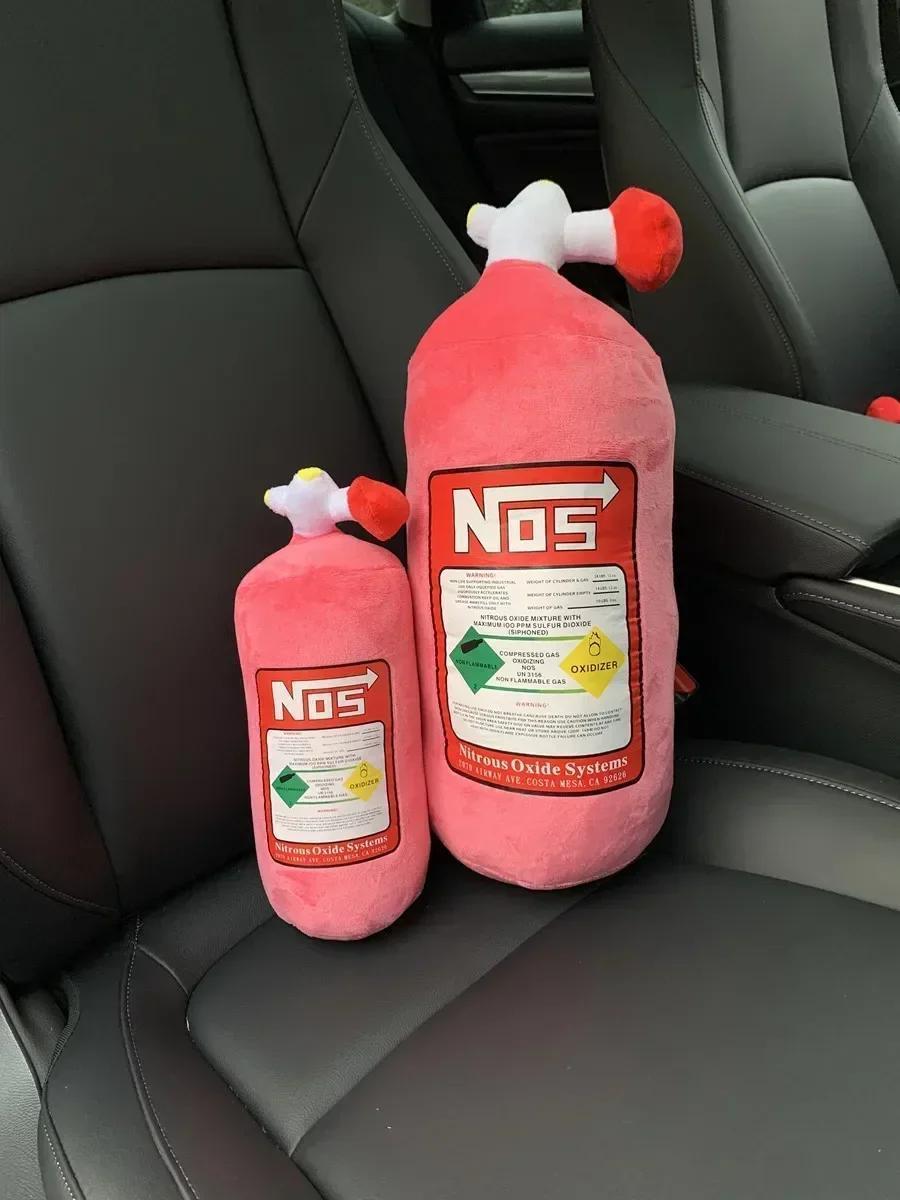 New NOS Nitrous Oxide Bottle New Plush Toys Pillow Stuffed Soft Turbo JDM Cushion Gifts Car Decor Headrest Backrest Seat Neck