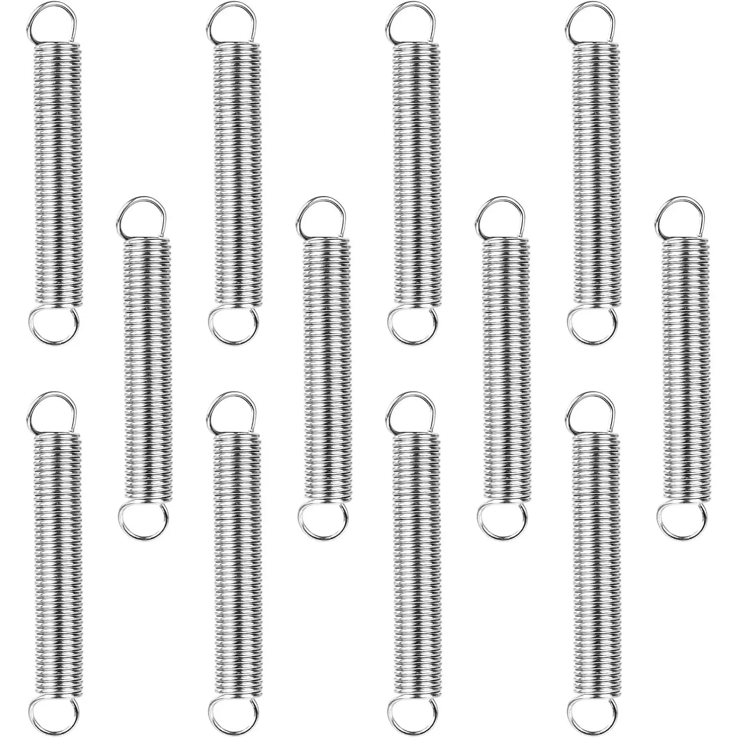 12 count Extension Spring 2/5 inch x 2-4/5 inch, 0.047 Inch Spring Steel |  Hook Tension Springs Steel Hook Ends Construction Tension Springs with Hook End for Machinery Industrial Garage Door DIY