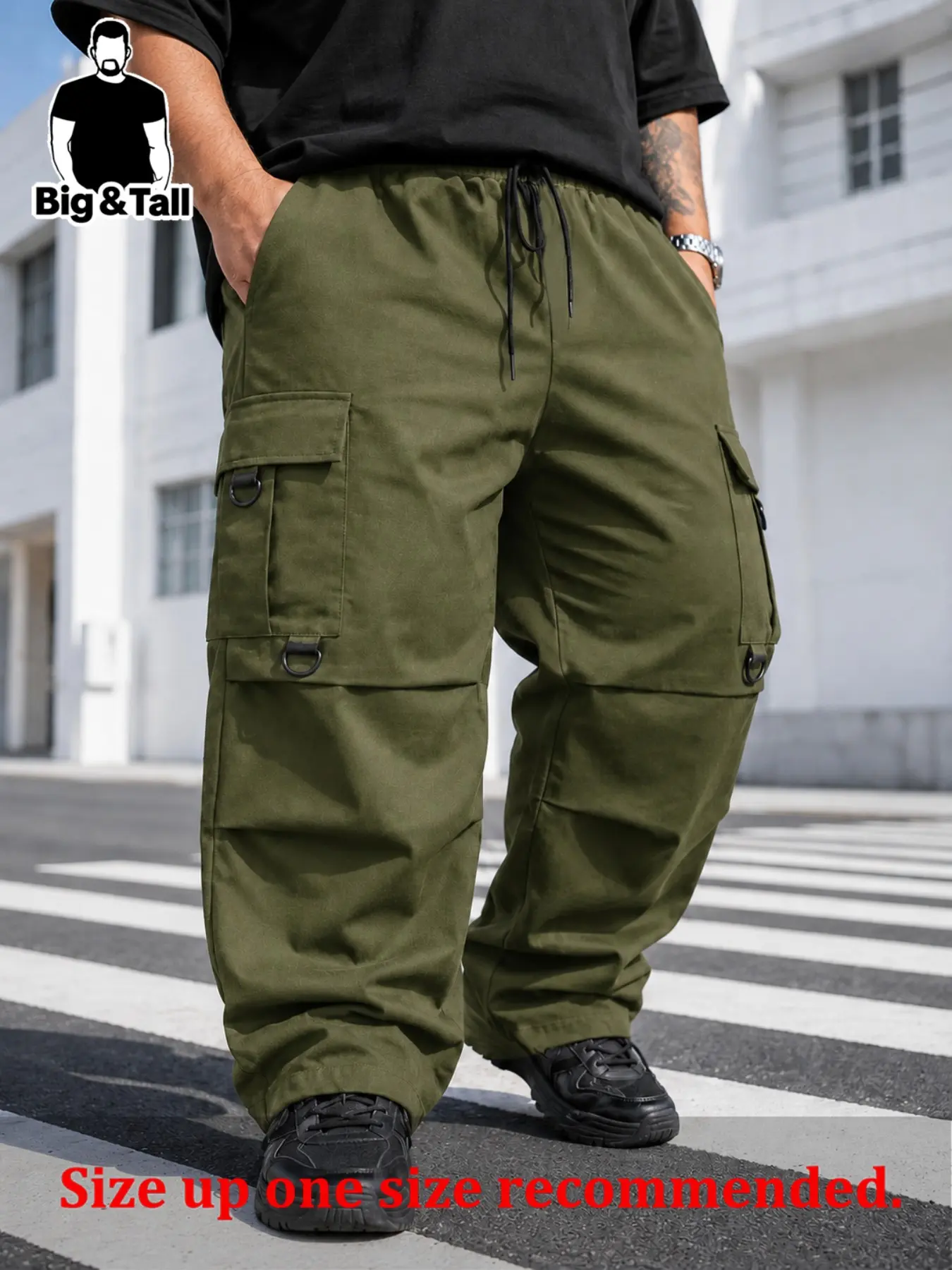 Large Size Men's Casual Sporty Work Pants, Casual Comfy Trouser, Large Pocket Design, Four-Season Wear, Comfortable and Fashionable, Ideal for Everyday Use