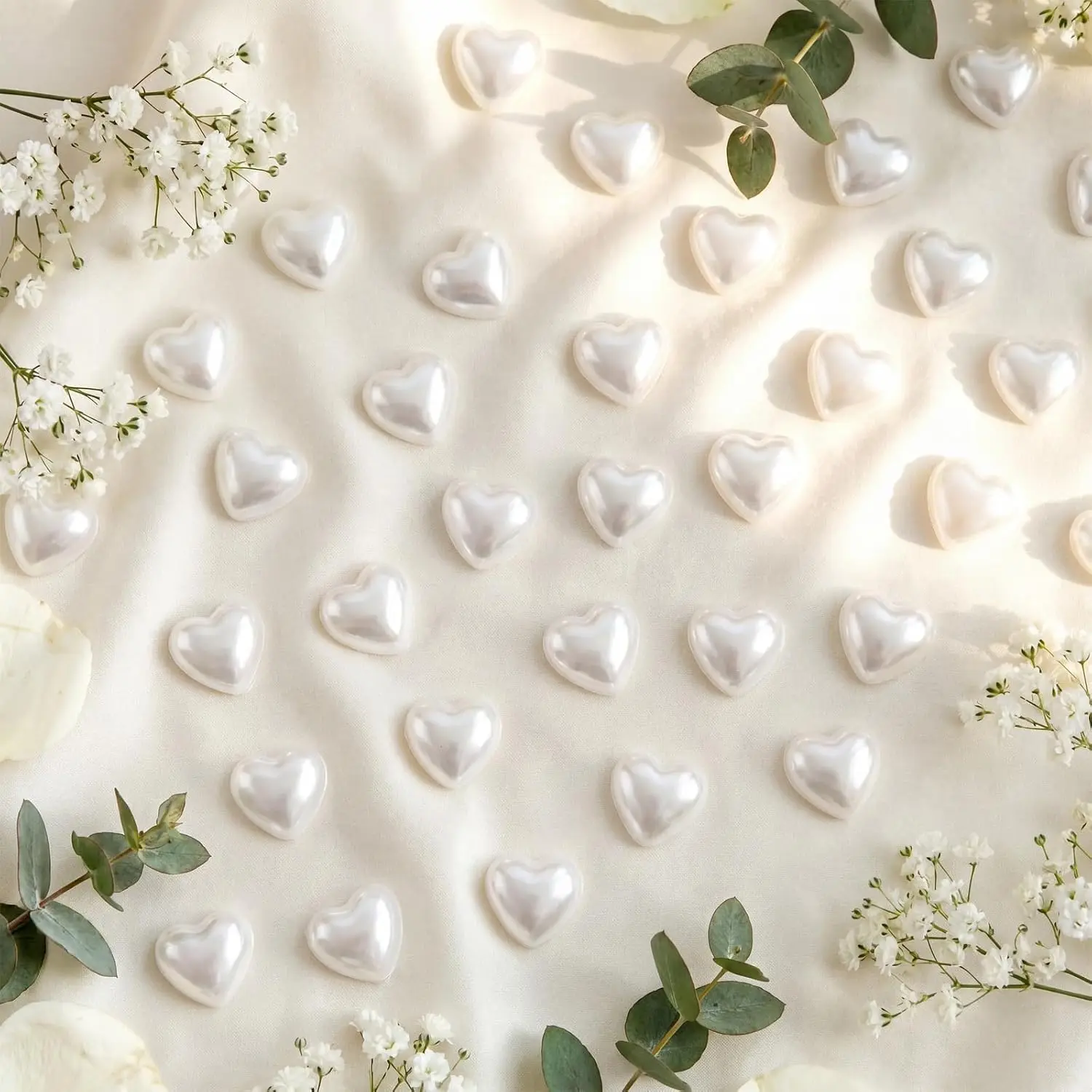 500 count  Heart Table Scatter Confetti Wedding  Solid Heart Plastic  Bead Charm Table Scatter Decoration for DIY Craft  Wedding Party Cake Bridal Shower Decorations