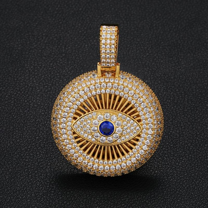 Hot-Selling New Devil'S Eye Pendant With Micro-Inlaid Zircon, Hip-Hop Trendy Accessory