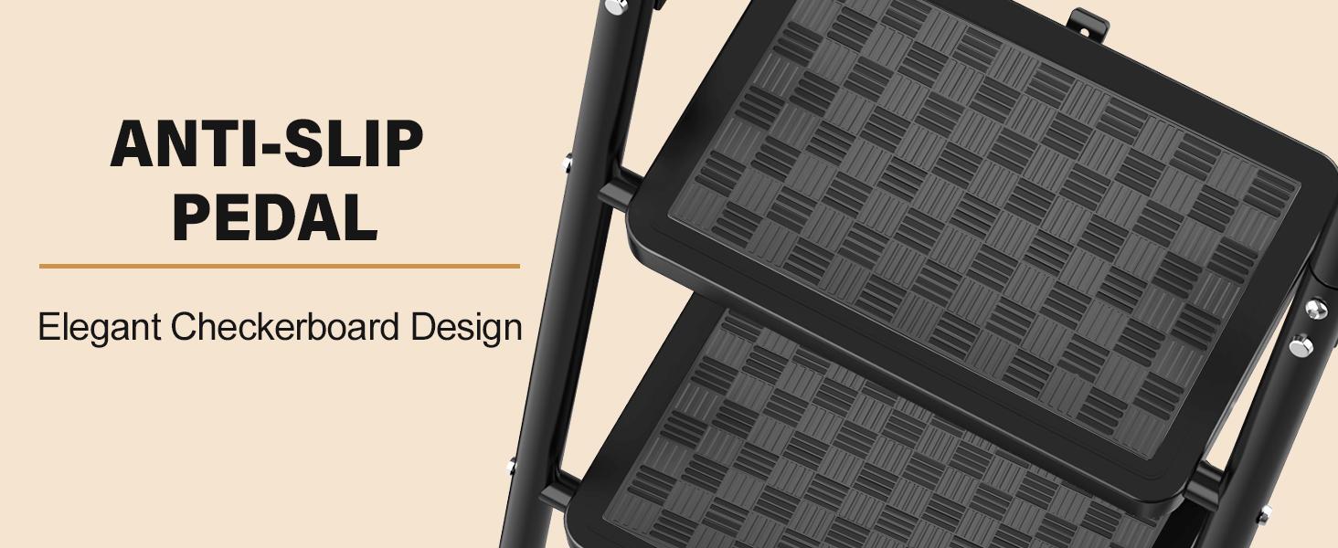 HBTower 2 Step Ladder, Step Stool for Adults,2 Step Ladder Folding Step Stool with Wide Pedal Ergonomic Design