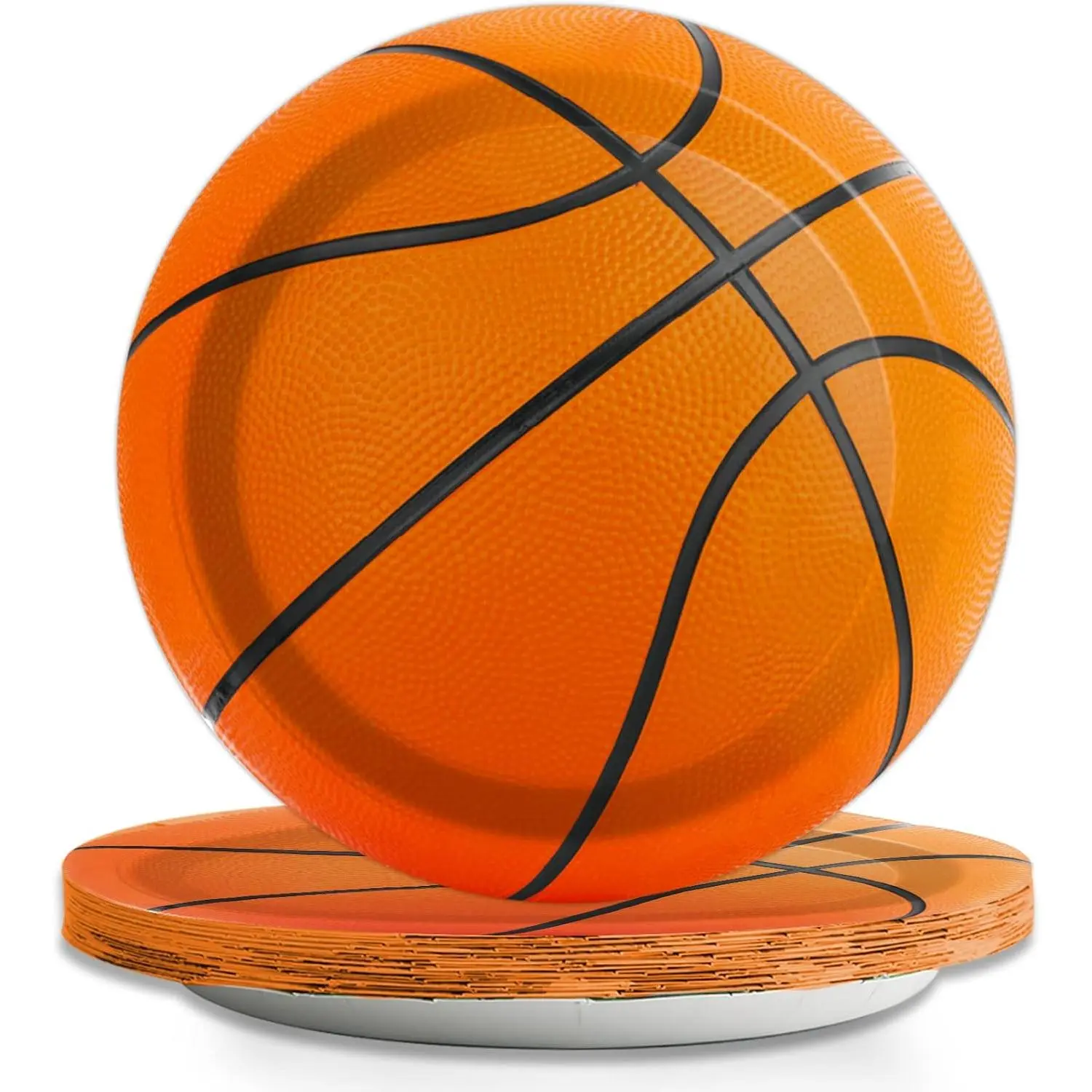 48 Pcs Basketball Party Plates 7inch Birthday Party Disposable Paper Dessert Plates Supplies Decorations Basketball Theme Plates Tableware  Birthday Baby Shower New model