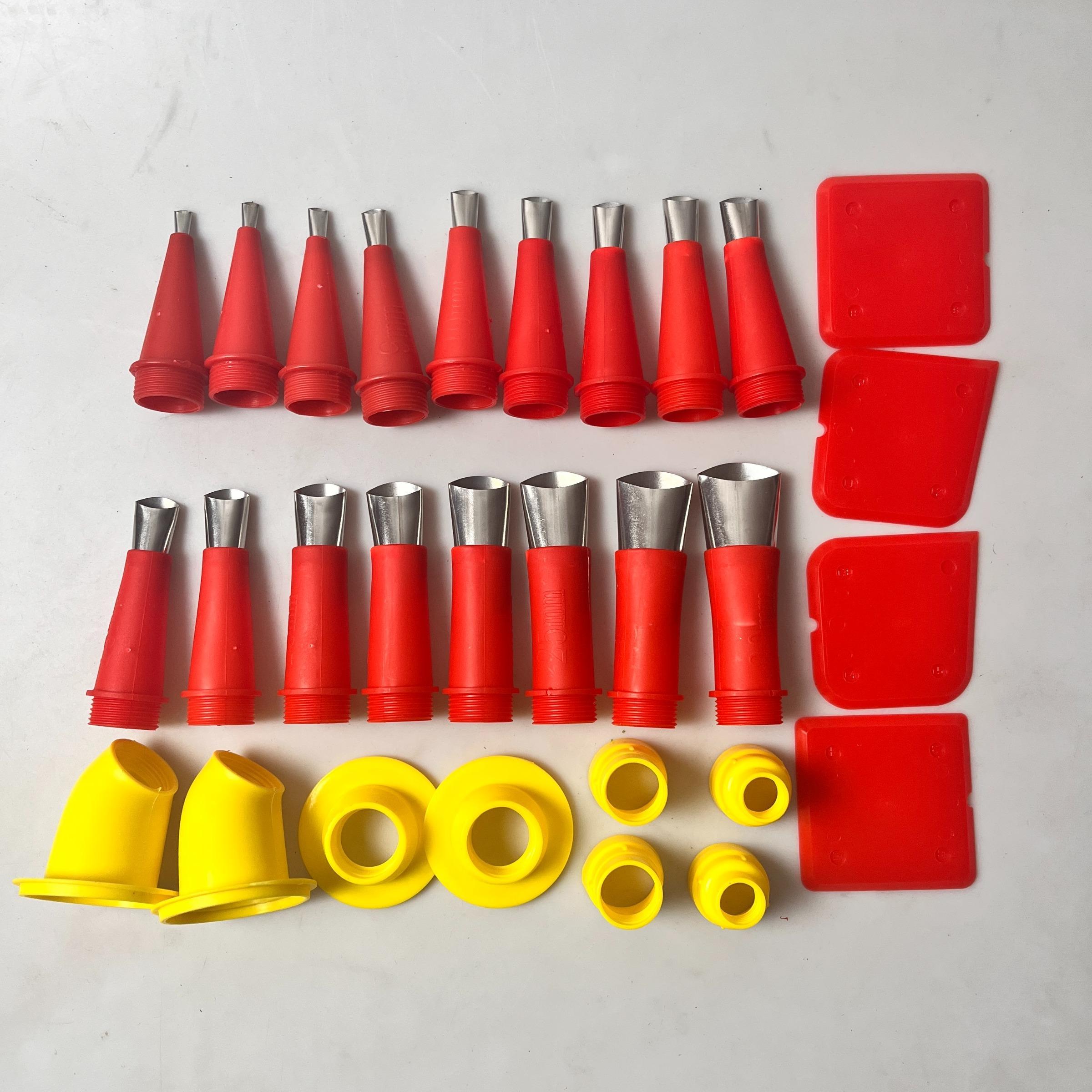 Stainless Steel Glue-Nozzle, 20pcs/set Integrated Detachable Base Structure Glue Gun-Nozzle, Sealing Glue Glass Glue Head, Grouting Tool Hardware