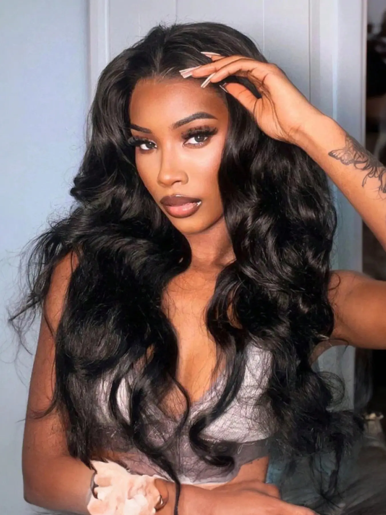 16-34 Inch 5x5 HD Lace Closure Wigs Human Hair 180% Density Body Wave Lace Front Wigs No Glue Wear and Go Glueless Wigs Human Hair Pre Cut 3 Seconds to Wear Glueless Wig