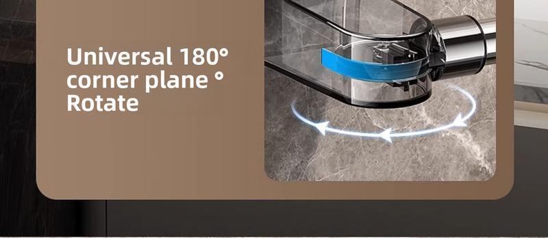 Stainless Steel No-Drill Suction Cup Towel Rack - Adjustable Bathroom Kitchen Storage Organizer