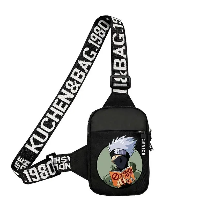 Kakashi Shoulder Bag Sports Casual Lightweight Mini Phone Bags Cartoon Anime Figure Printed Men Crossbody Packet Gift