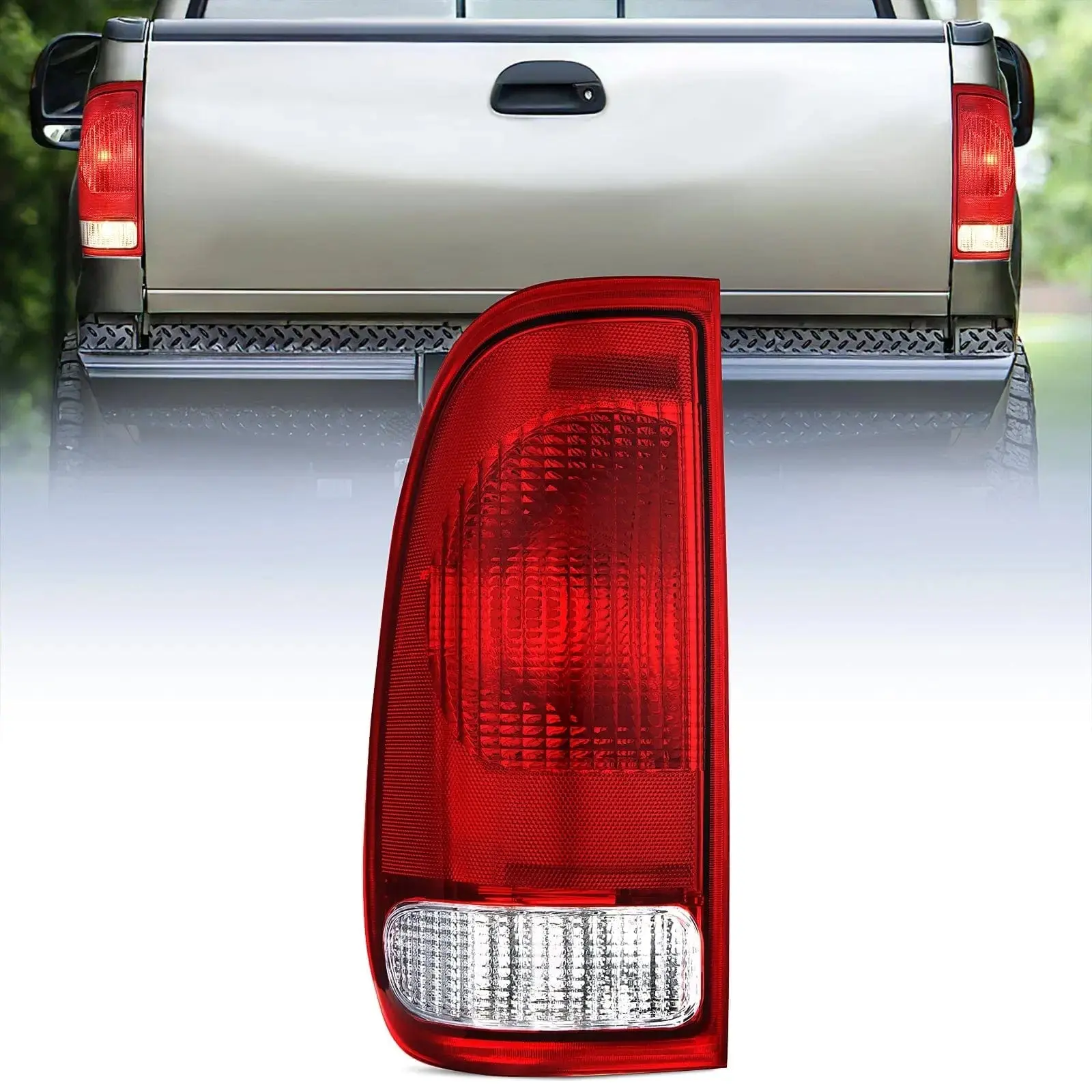 Nilight 1997 1998 1999 2000 2001 2002 2003 Ford F150 1997 1998 1999 Light Duty 1999 2000 2001 2002 2003 2004 2005 2006 2007 Ford Super Duty Tail light Assembly Red Housing Rear Lamp Replacement OE Style Driver Side