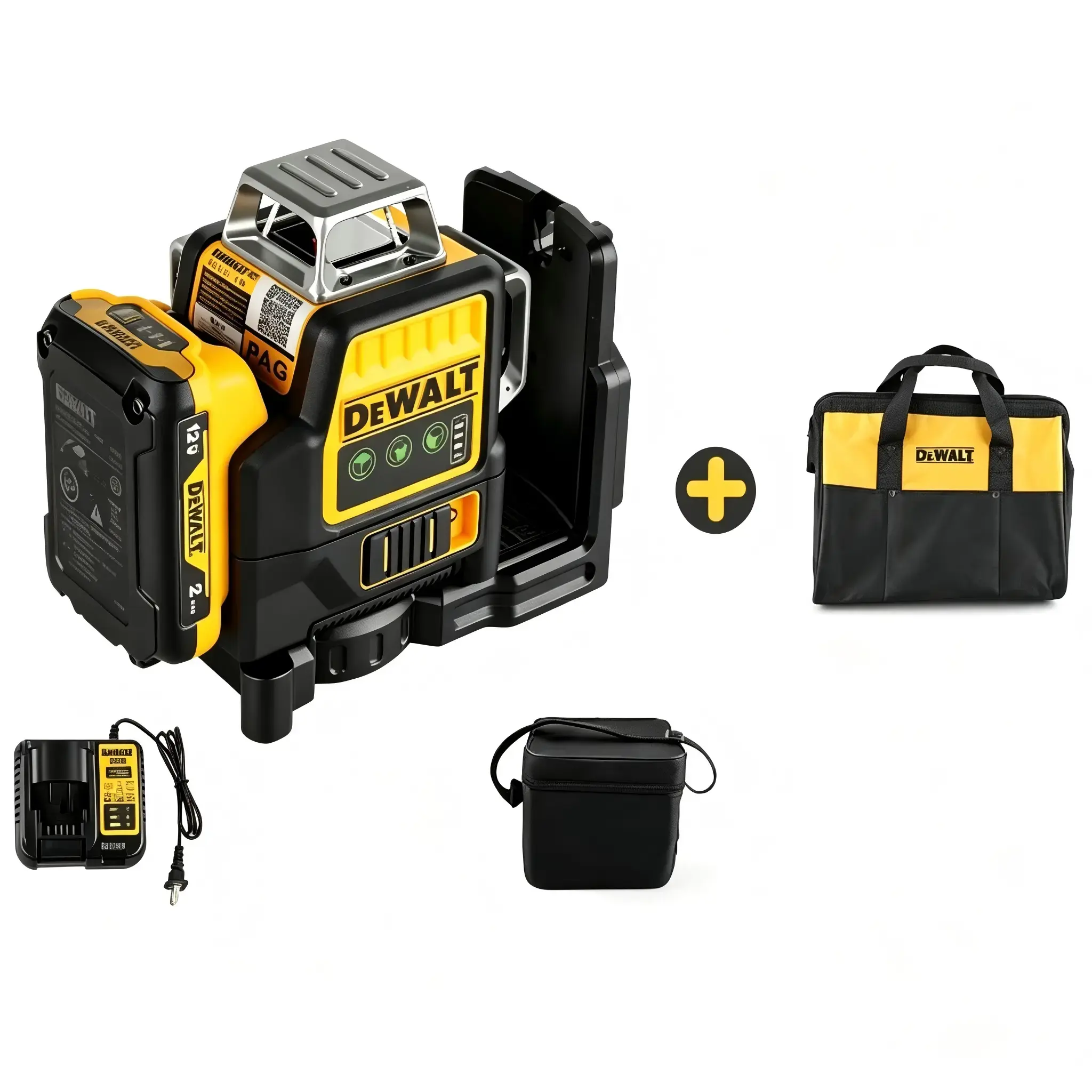 DeWALT DW089LG 12V MAX XR Lithium-Ion Green Laser Level, 3×360° Full Coverage 12-Line Laser Level with Automatic Self-Leveling, IP54 Dust & Water Resistant, Professional Precision Laser Tool for Construction, Carpentry & Home Improvement Pr