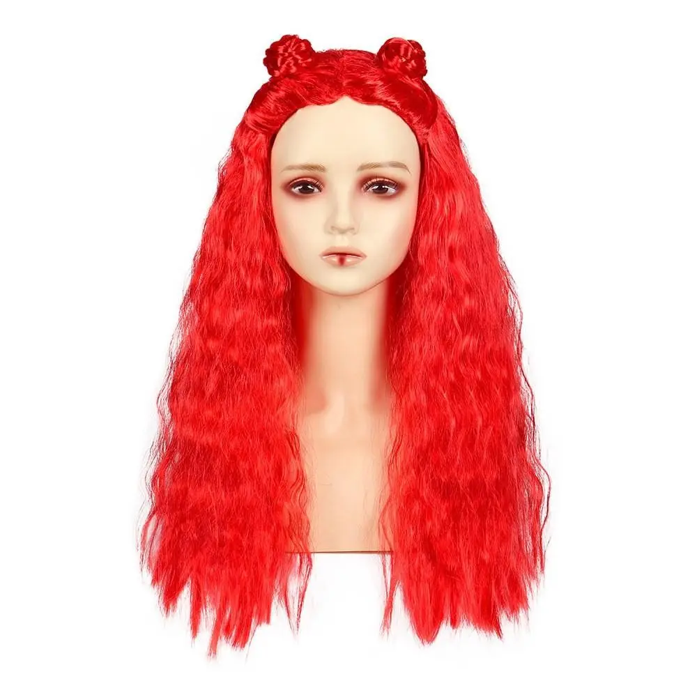 Girl Princess Wig Halloween Party Carnival Disguised Red Hair for Halloween Cosplay Dress Up Party Wigs
