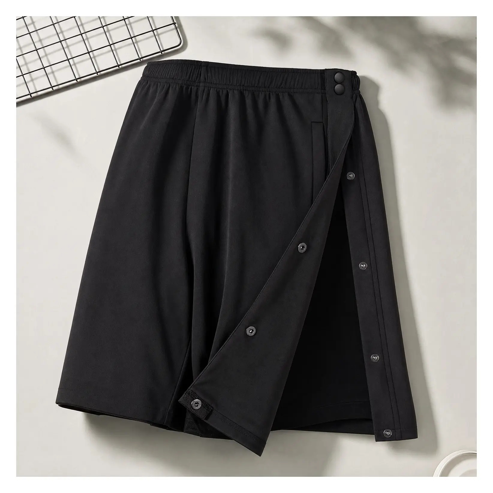 Men's Tear Away Shorts for Post Surgery Adaptive Clothing Wide Leg Snap Loose FitGift