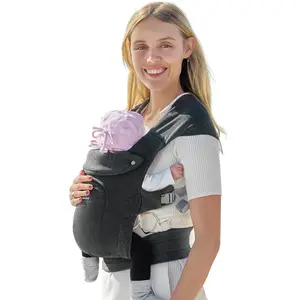 Baby Carrier Newborn to Toddler, Cozy Baby Wraps Carrier, Ergonomic Baby Carrier with Head Support, Deep Grey