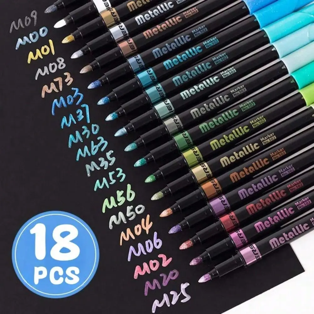 18 Colors Refillable Markers, Dual Tip for Illustration & Coloring