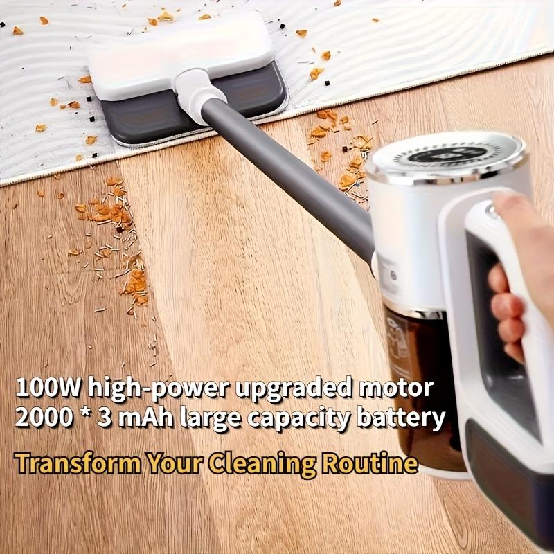 Multi-Function High-Power Cordless Handheld Vacuum Cleaner, Up to 15Kpa, 3-in-1 Automatic Spiral Deep Clean-Long Handle,Perfect for Hardwood, Ceramic, Tile Floors-Home, Office, Bedroom, Living Room Cleaning |   Durable Body Handheld,