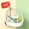 Bird Supplies, Parrot Bathing Bowl, Bird Bathing Device, Starling Bathing Box, Hanging bird bath for cage, Parrot bath tub with splash guard, Small bird bathing box, Hanging Bird Bath Box with Transparent Cover, Parakeet Bird Bath