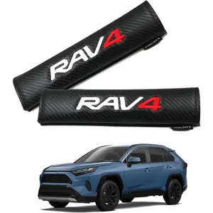 KAELTHAS 2 PCS Car Seat Belt Cover Pad Compatible with RA V Carbon Fiber Look UTV SSV Seat Belt Cover Strap Pads Cushions Comfortable Driving Interior Accessories